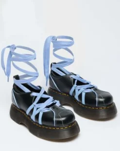 Bailarinas Buzz de piel Gloss in Negro
