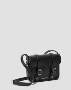 Bolso bandolera de piel de 18 cm in Negro