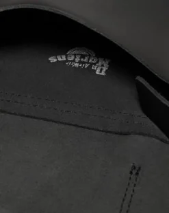 Bolso bandolera de piel de 18 cm in Negro