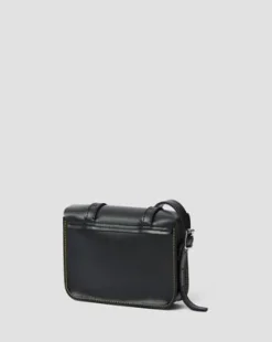 Bolso bandolera de piel de 18 cm in Negro