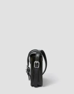 Bolso bandolera de piel de 18 cm in Negro