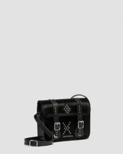 Bolso bandolera de piel Hair On y Kiev de 18 cm in Negro