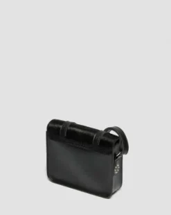 Bolso bandolera de piel Hair On y Kiev de 18 cm in Negro