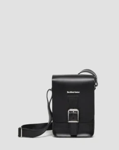 Bolso bandolera vertical de piel Kiev y Smooth in Negro