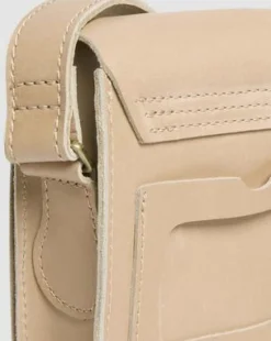 Bolso bandolera Vertical en piel Carrara in Beis