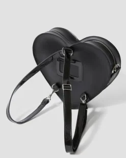 Bolso Corazón de piel in Negro