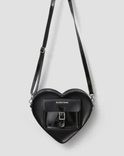 Bolso Corazón de piel in Negro