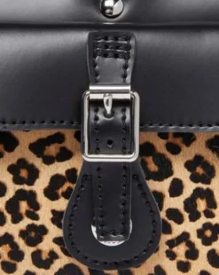Bolso de Hair-On con estampado de leopardo y asas&nbsp;&nbsp;&nbsp; in Negro