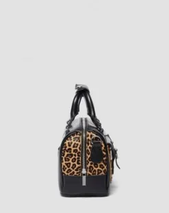 Bolso de Hair-On con estampado de leopardo y asas&nbsp;&nbsp;&nbsp; in Negro