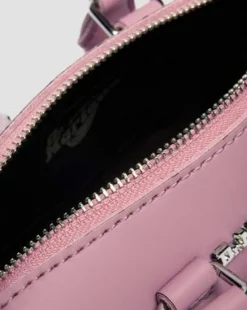 Bolso mini de charol con asa superior in Rosa Empolvado