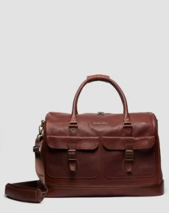Bolso Weekender de piel blanda in Anacardo