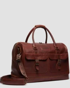 Bolso Weekender de piel blanda in Anacardo