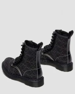 Bota 1460 Frill de piel in Negro