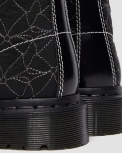 Bota 1460 Frill de piel in Negro