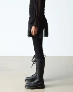 Botas altas 1B60 Bex de piel Pisa in Negro
