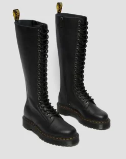 Botas altas 1B60 Bex de piel Pisa in Negro