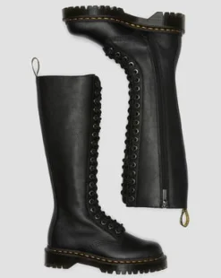 Botas altas 1B60 Bex de piel Pisa in Negro