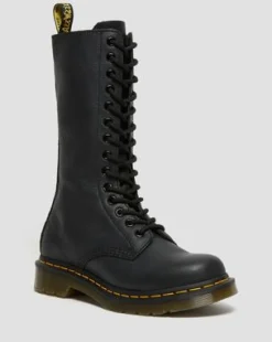 Botas altas 1B99 de piel Virginia in Negro