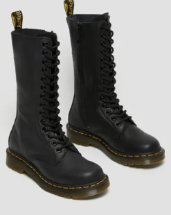 Botas altas 1B99 de piel Virginia in Negro