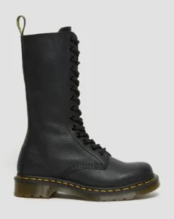 Botas altas 1B99 de piel Virginia in Negro