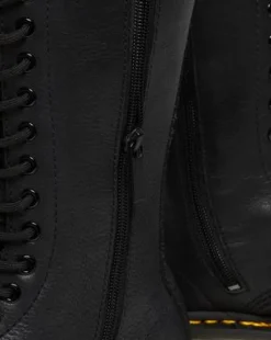 Botas altas 1B99 de piel Virginia in Negro