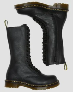 Botas altas 1B99 de piel Virginia in Negro