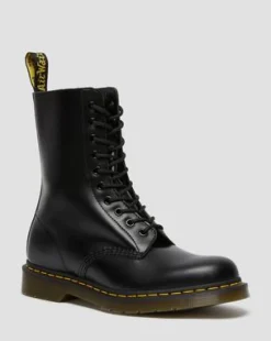 Botas altas 1490 de piel Smooth in Negro