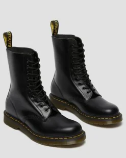 Botas altas 1490 de piel Smooth in Negro