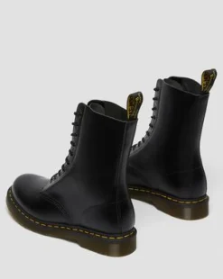 Botas altas 1490 de piel Smooth in Negro