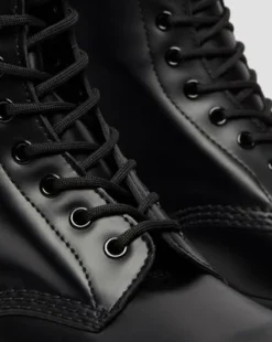 Botas altas 1490 de piel Smooth in Negro