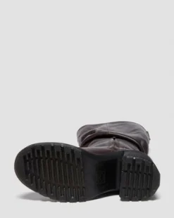 BOTAS ALTAS KASEY DE PIEL CON TACÓN in Marrón Oscuro
