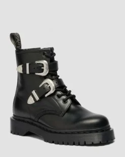 Botas 1460 Bex Western Buckle de piel in Negro
