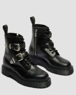 Botas 1460 Bex Western Buckle de piel in Negro