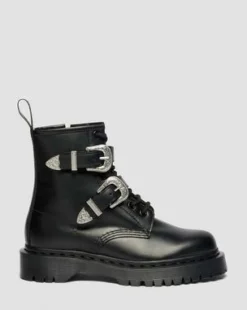 Botas 1460 Bex Western Buckle de piel in Negro