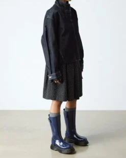 Botas Buzz Hi de charol Distressed Patent in Azul Oscuro