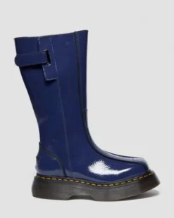 Botas Buzz Hi de charol Distressed Patent in Azul Oscuro