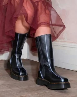 Botas Buzz Hi de piel Gloss in Negro