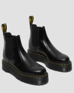 Botas Chelsea con plataforma 2976 Quad de piel Smooth in Negro