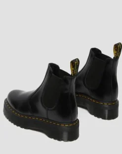 Botas Chelsea con plataforma 2976 Quad de piel Smooth in Negro