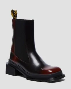 Botas Chelsea Maybole de piel con puntera cuadrada in Negro