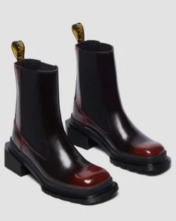 Botas Chelsea Maybole de piel con puntera cuadrada in Negro