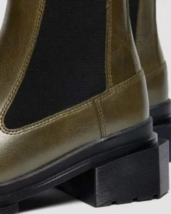 Botas Chelsea Maybole de piel con puntera cuadrada in Verde Oliva Verde