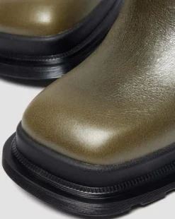 Botas Chelsea Maybole de piel con puntera cuadrada in Verde Oliva Verde
