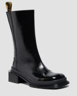 Botas Chelsea Maybole Hi de charol con puntera cuadrada in Negro