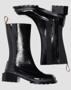 Botas Chelsea Maybole Hi de charol con puntera cuadrada in Negro
