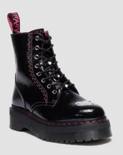 Botas con plataforma Jadon de piel Distressed Patent in Negro