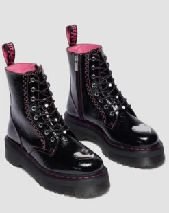 Botas con plataforma Jadon de piel Distressed Patent in Negro