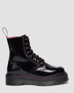 Botas con plataforma Jadon de piel Distressed Patent in Negro