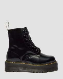 Botas con plataforma Molly en piel in Negro