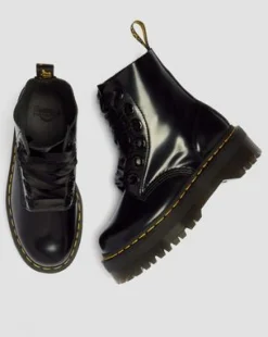 Botas con plataforma Molly en piel in Negro